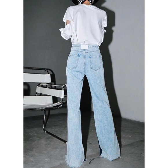 (NWT) CÉDELAR • Reyi Two-Tone Colorblock High Waisted Flare Jeans - Picture 15 of 16